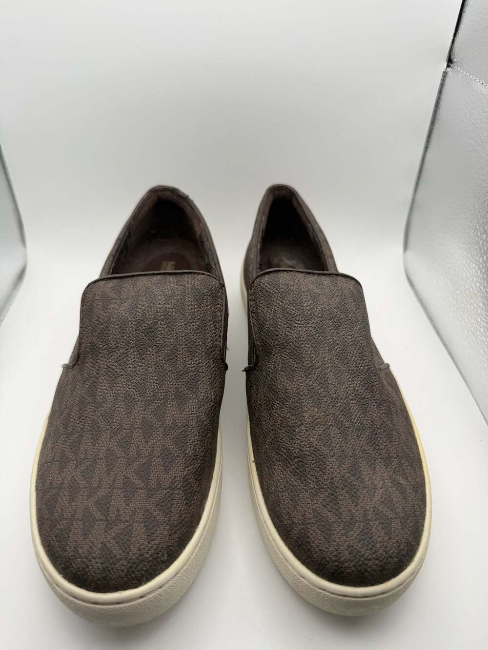 MICHAEL Michael Kors Keaton Logo Print Coated Canvas Slip-On Sneakers
